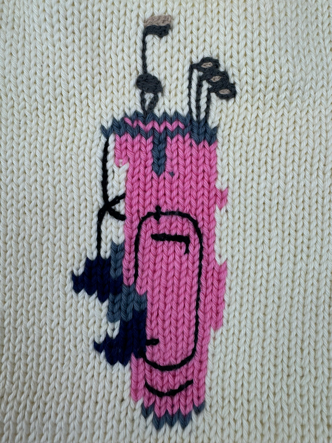 close up of golf bag knit