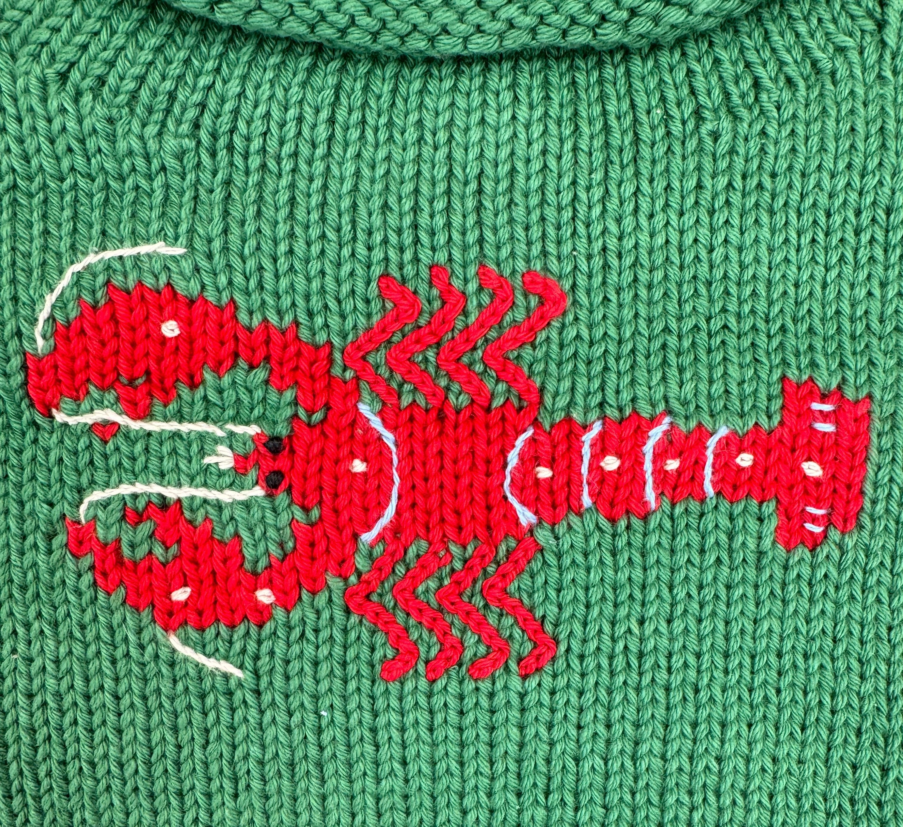 Hunter Green Lobster Roll Neck Sweater