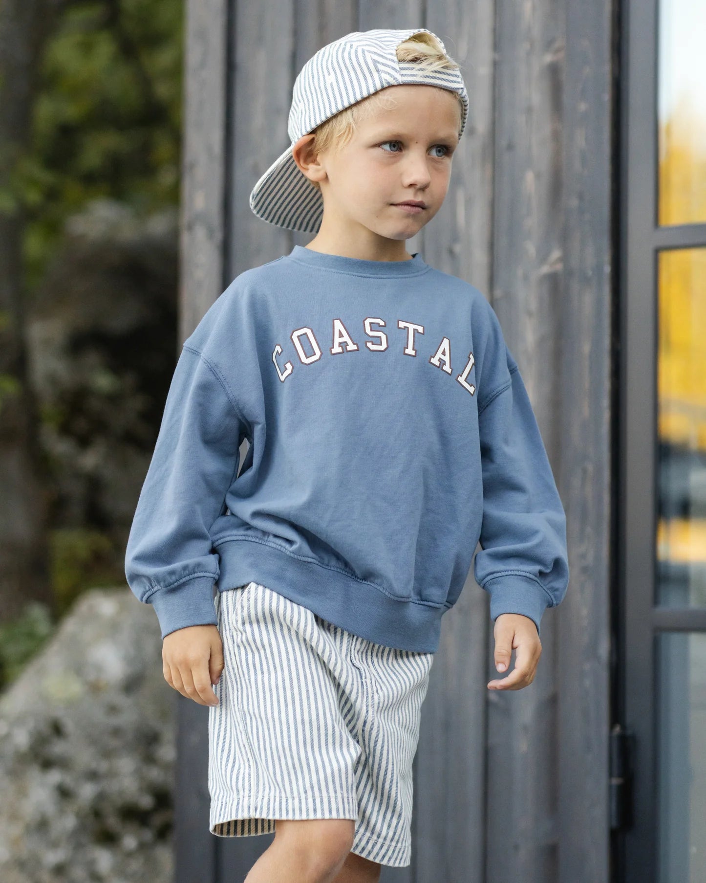 Marine Blue Coastal Relaxed Sweatshirt