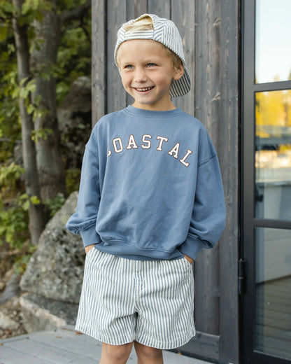 Marine Blue Coastal Relaxed Sweatshirt