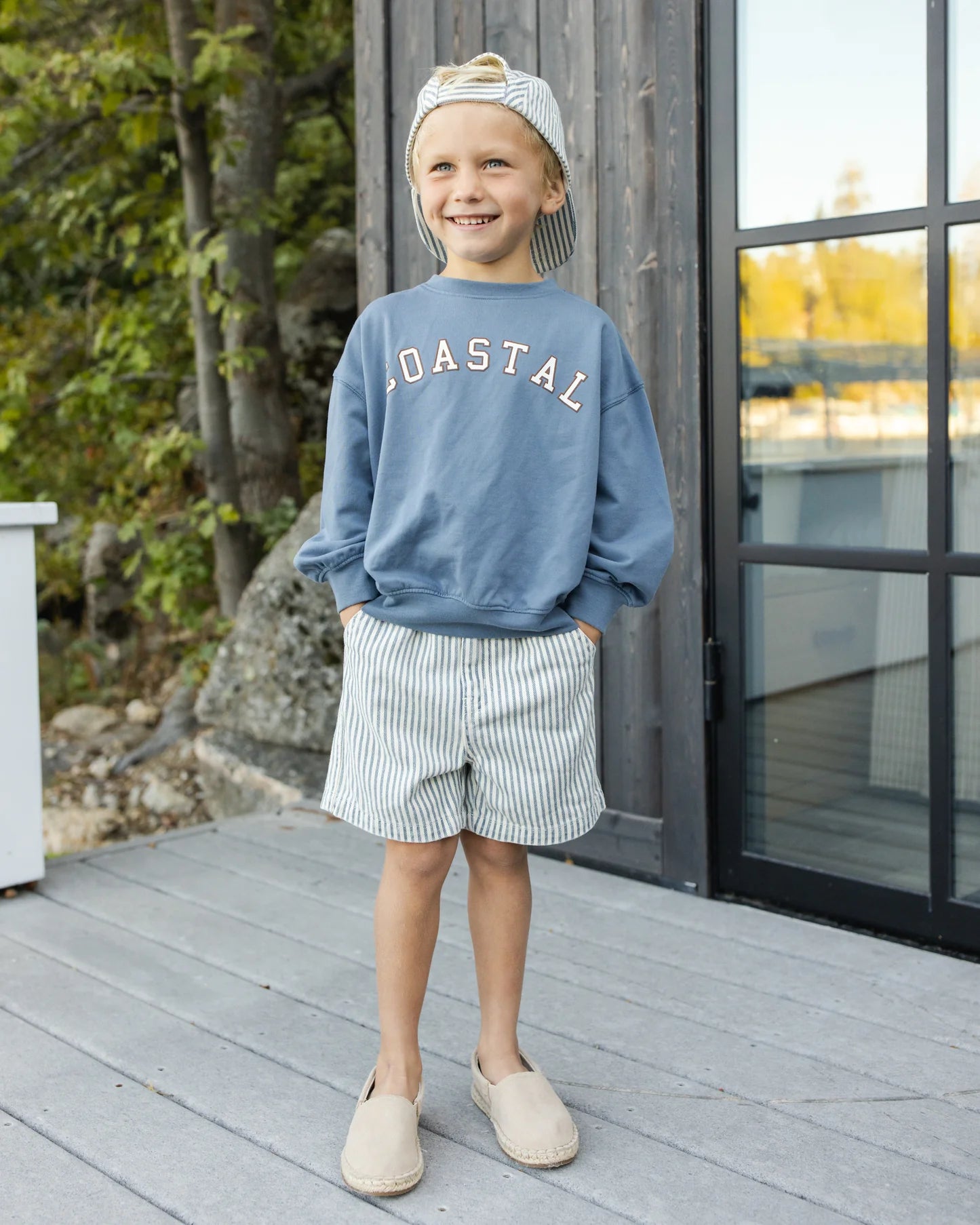 Marine Blue Coastal Relaxed Sweatshirt