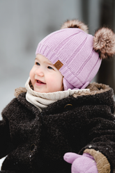 lavender knit hat for kids