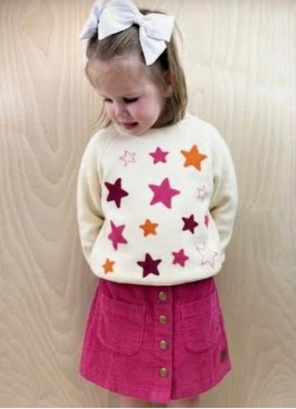 Pink A-Line Corduroy Skirt