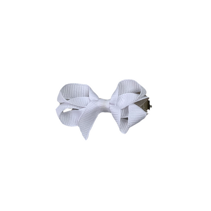 small white bow on hair clip