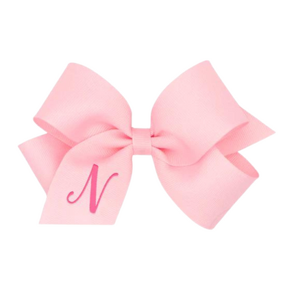 pink monogrammed bow