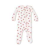 white footie with red apples all over