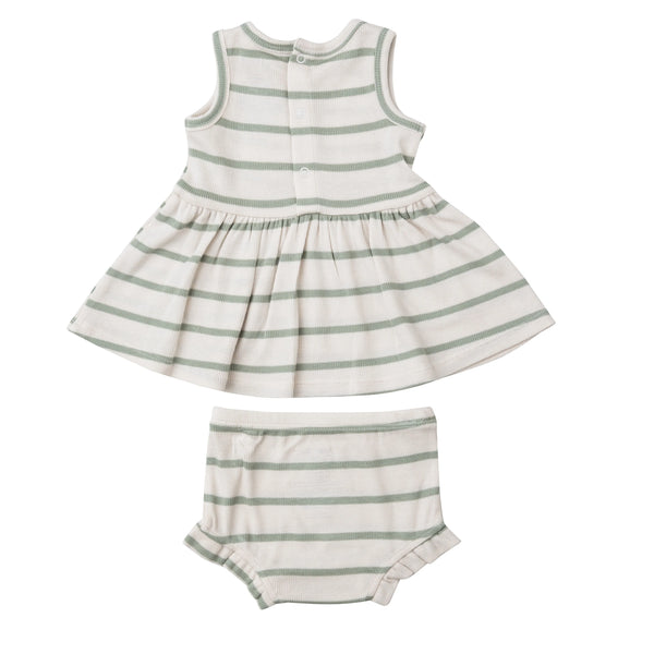 sage green striped tank and bloomer