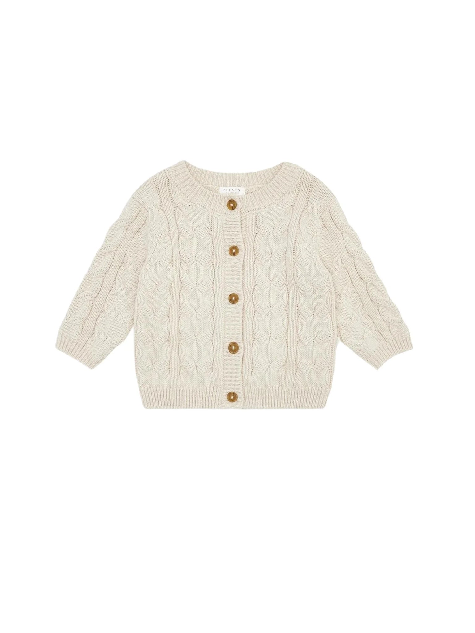 Cream Cable Knit Cardigan Sweater