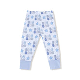 long sleeve top and long pants with Big Bro and stars all over in different shades of blue