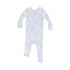 delicate blue floral calico baby footie