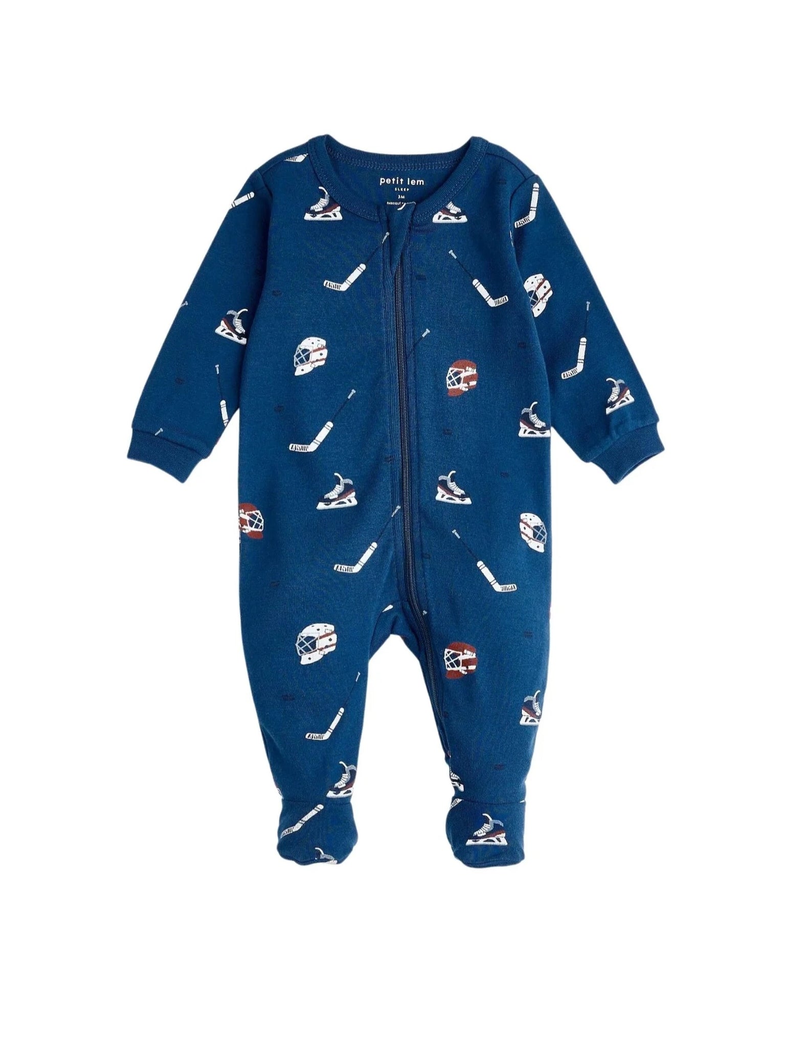 Baby Dark Blue Hockey Footed Sleeper The Red Wagon