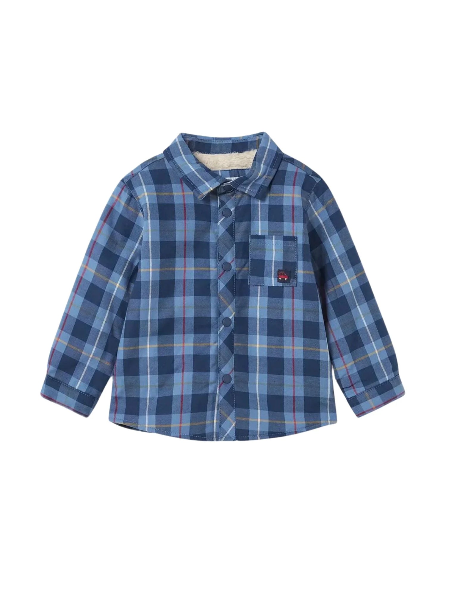 blue plaid lined overshirt