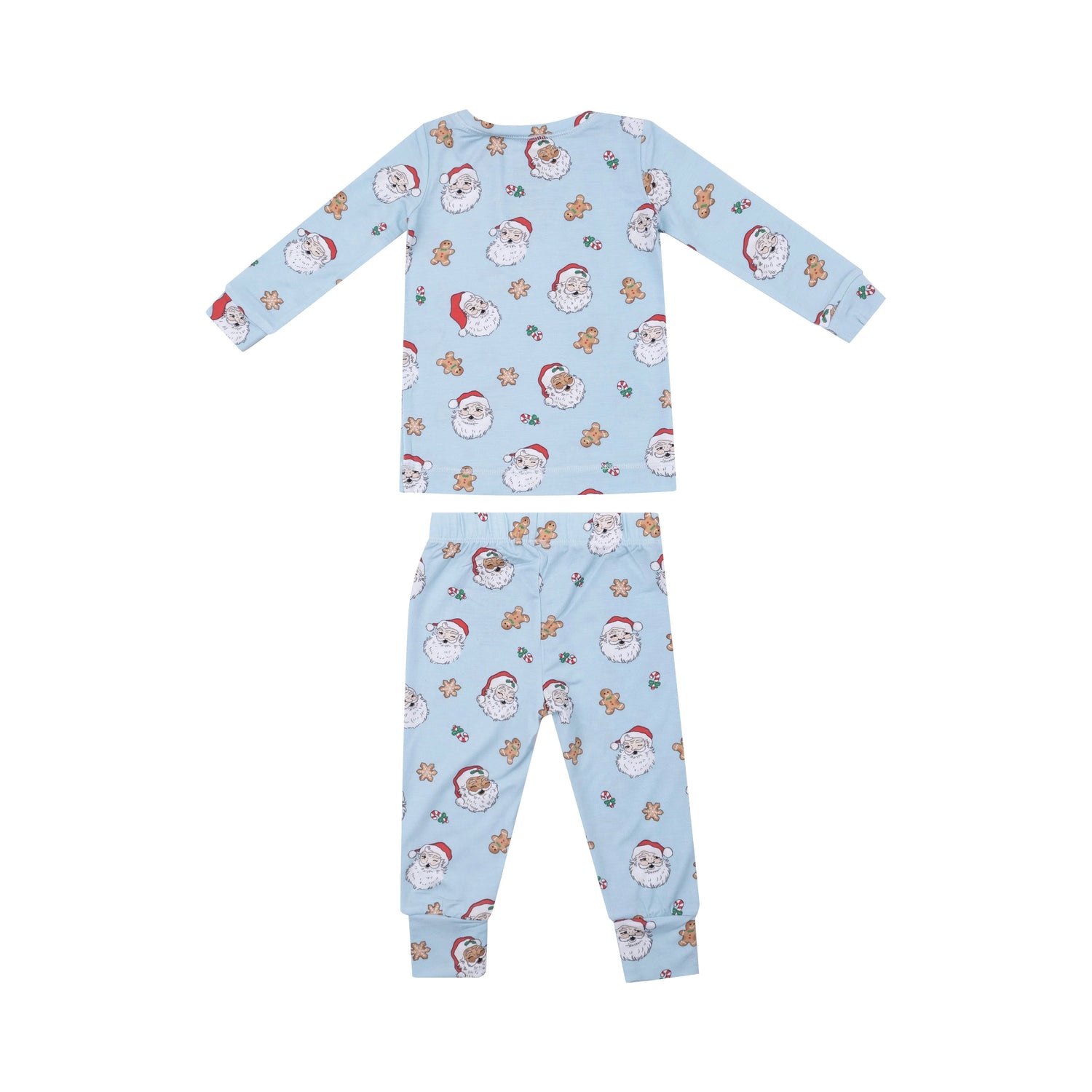 blue santa kids pajamas