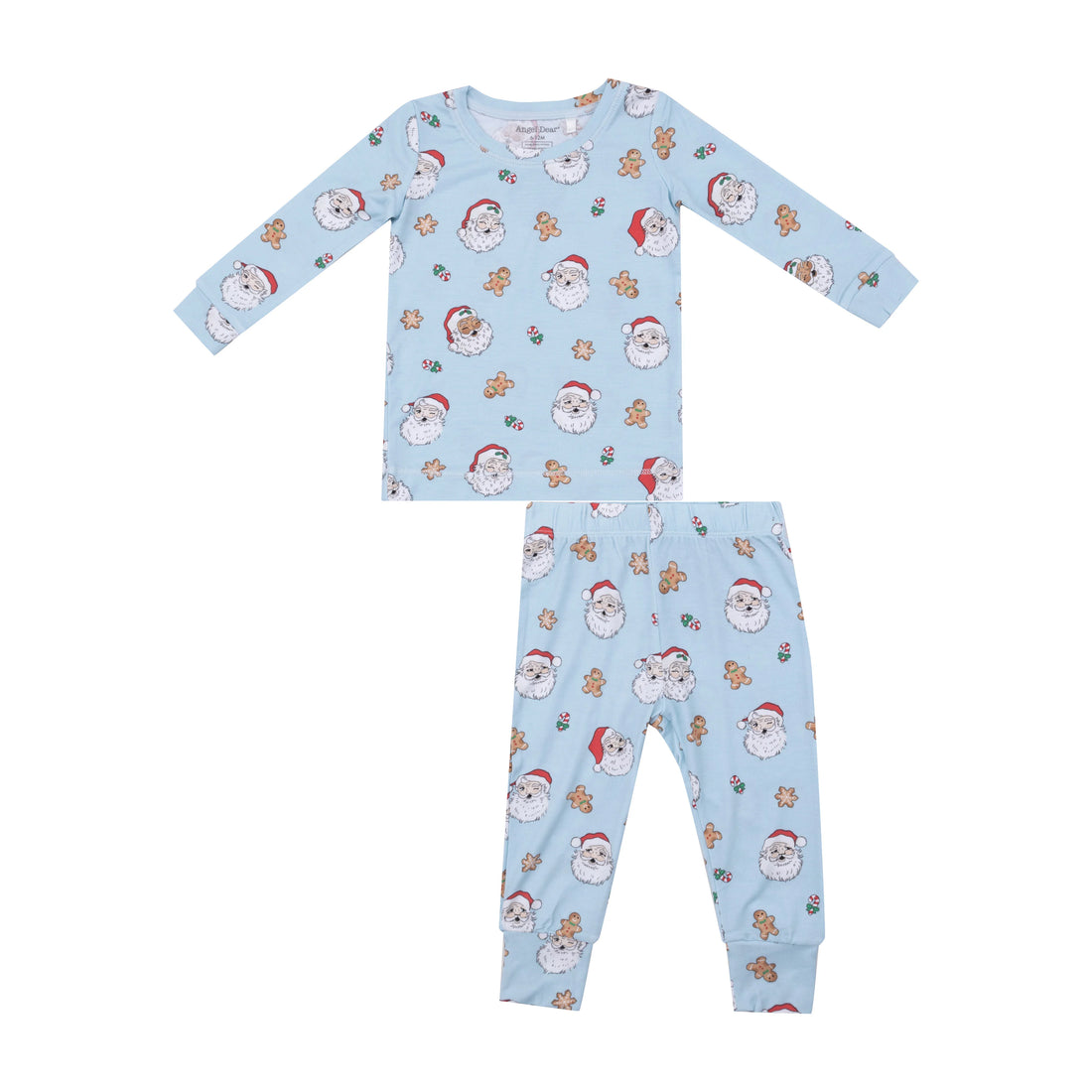 blue santa kids pajamas