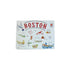 boston greeting card with boston landmarks on a white background