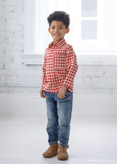 boy wearing the shirt with jeans
