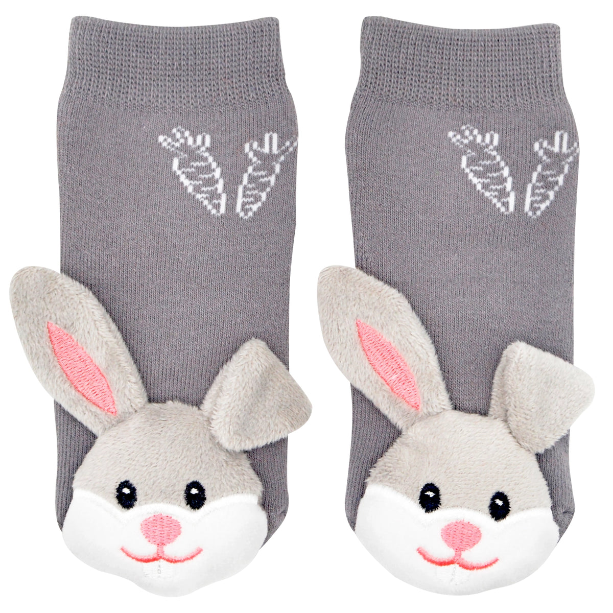 Bunny Racing Socks Baby Bunny Rattle Socks | The Red Wagon