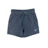 bluish gray shorts with drawstring