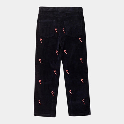 Navy Candy Cane Corduroy Pants