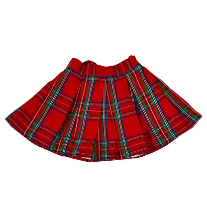 red tartan skirt