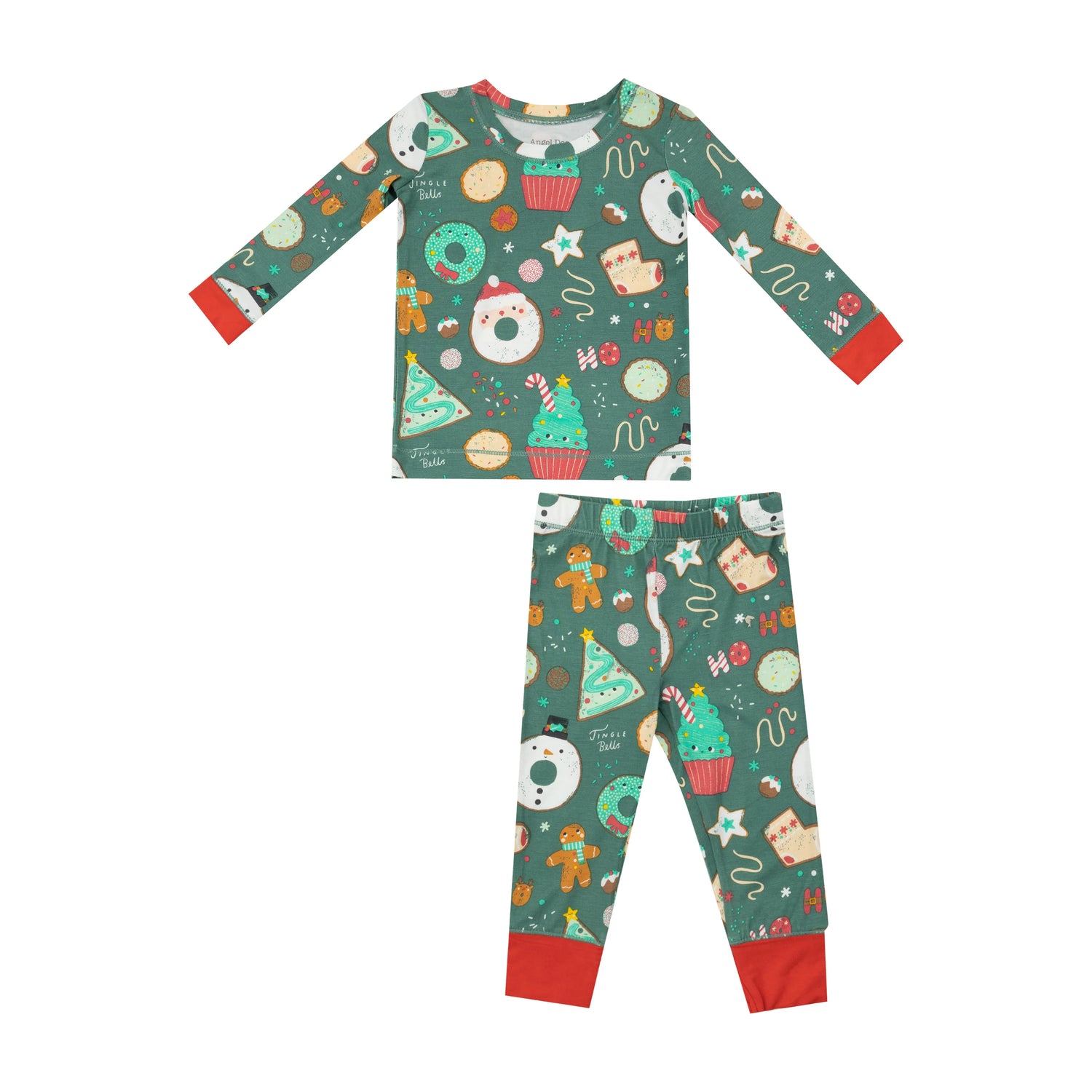 green/red Christmas treats kids pajamas