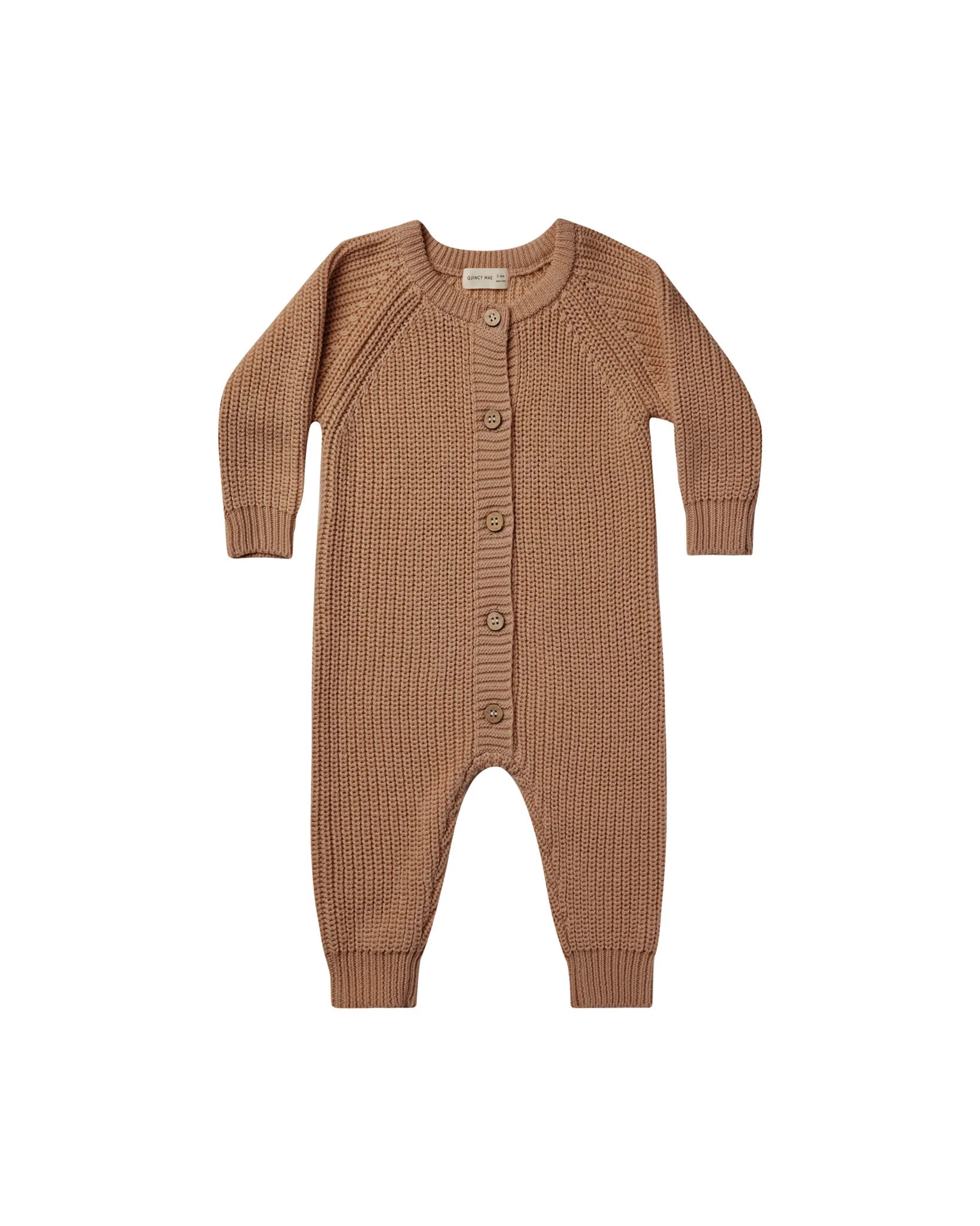 cinnamon romper with buttons all the way down