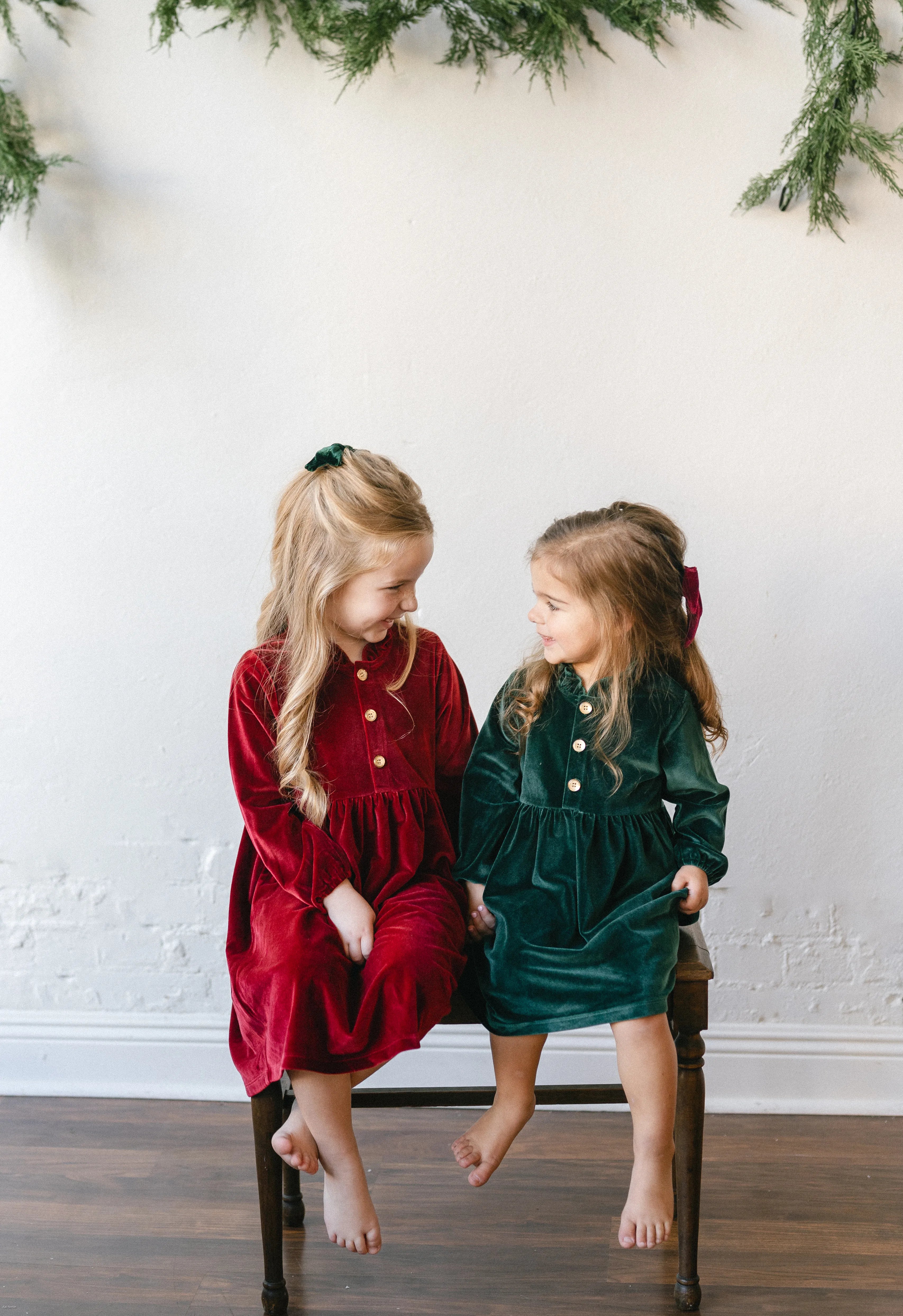 cranberry velvet holiday dress for kids