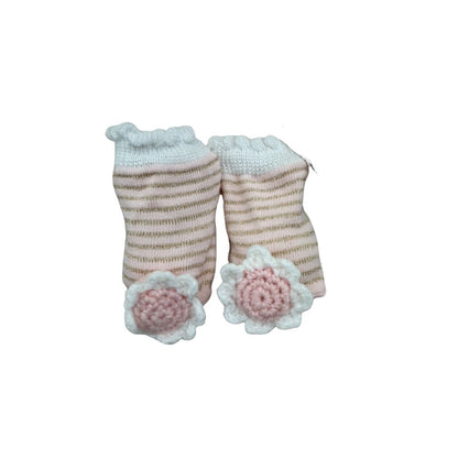 Pink Daisy Crochet Rattle Socks