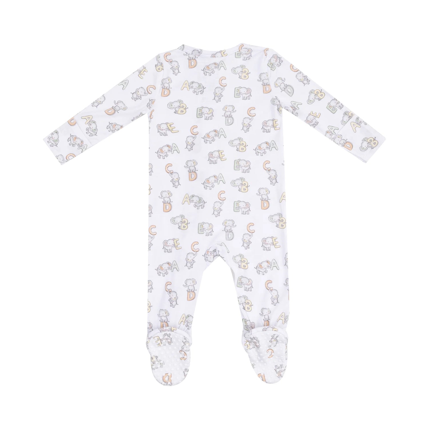 White Vintage Elephants 2 Way Zipper Footie