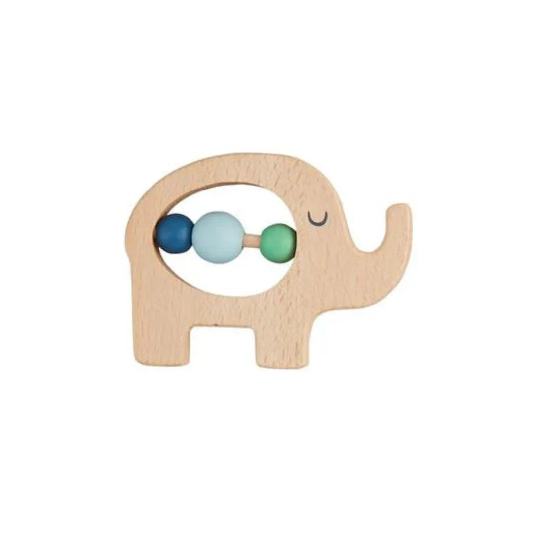 wooden elephant baby teether