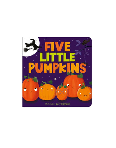 purple book with five pumpkins on front