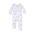 Baby onesie with floral pattern on a white background