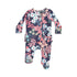 blue floral ruffle footie