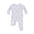 Floral-patterned baby onesie on a white background