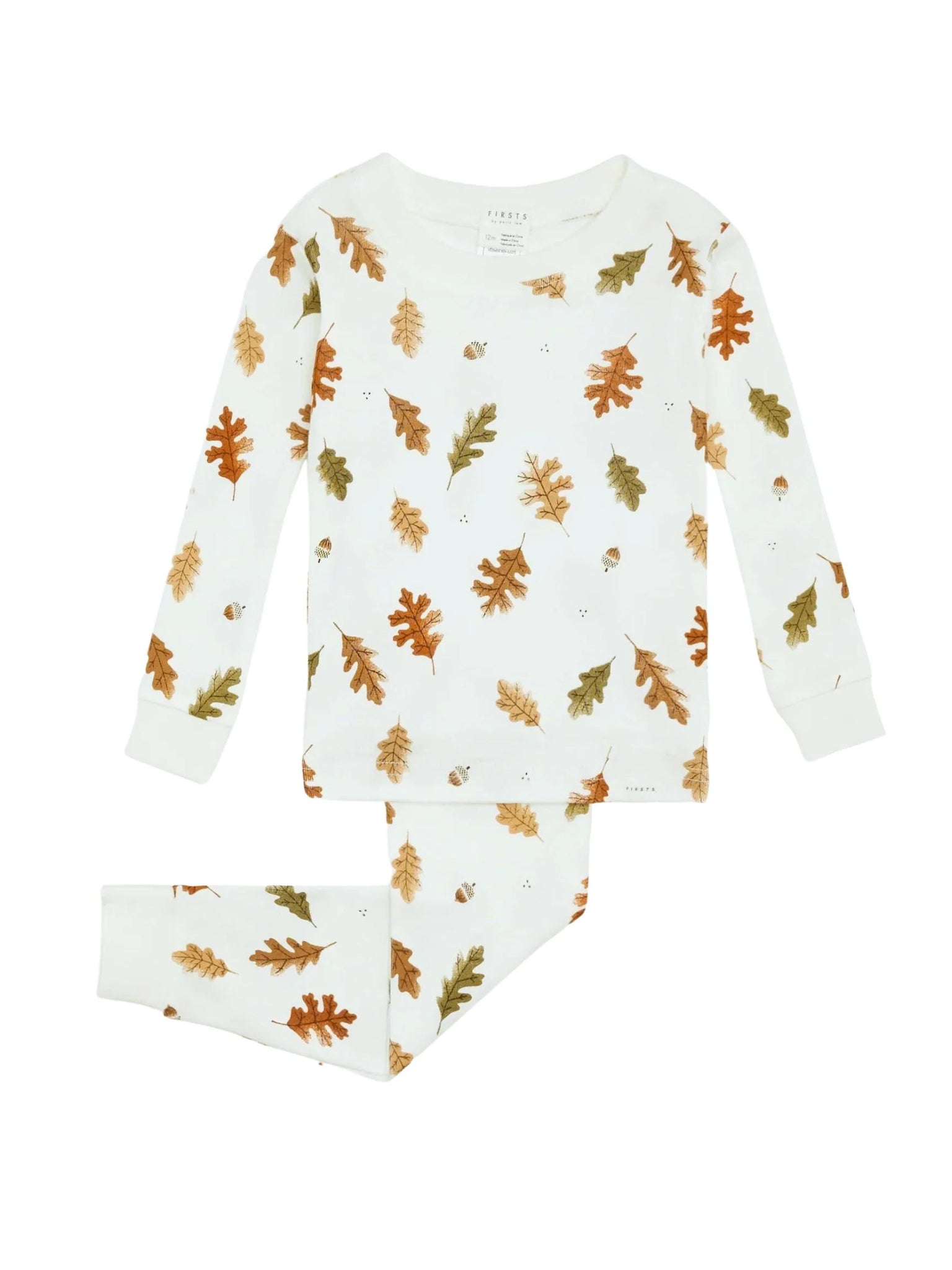 ivory pajamas with leaves