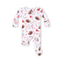 Baby onesie with football pattern on a white background