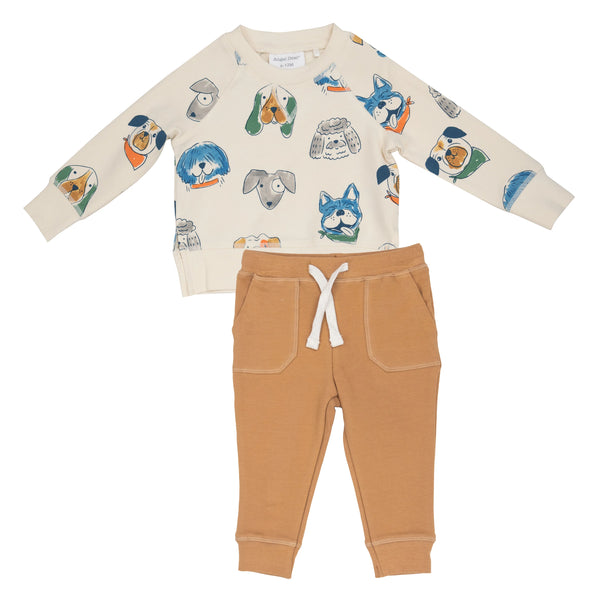furry friends sweatshirt and jogger set for baby