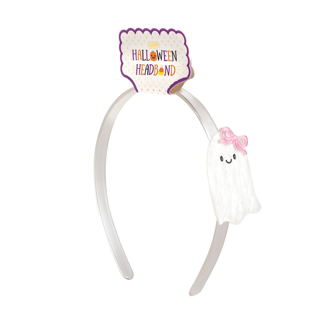 headband with a ghost wearing a bow on it