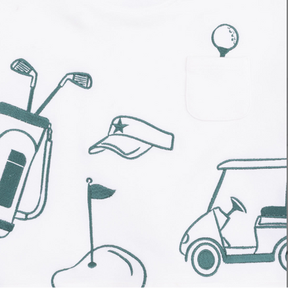 White/Green Golf Drop Sleeve Sweatshirt