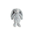 Gray plush bunny toy on a white background