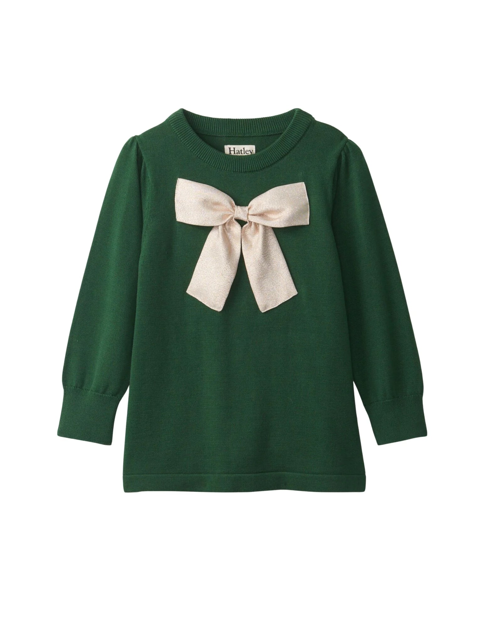 green dress with gold bow