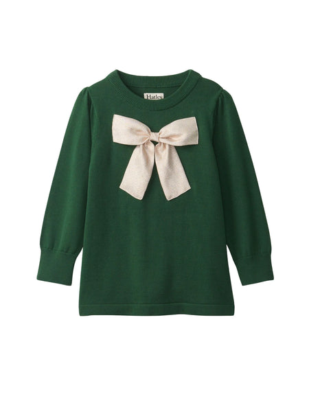 green dress with gold bow