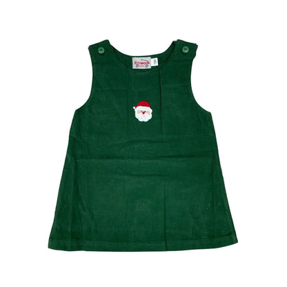 Hunter Green Santa Corduroy Jumper Dress