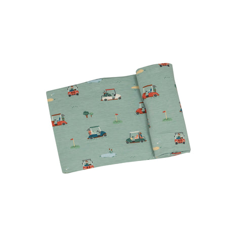 green golf baby swaddle