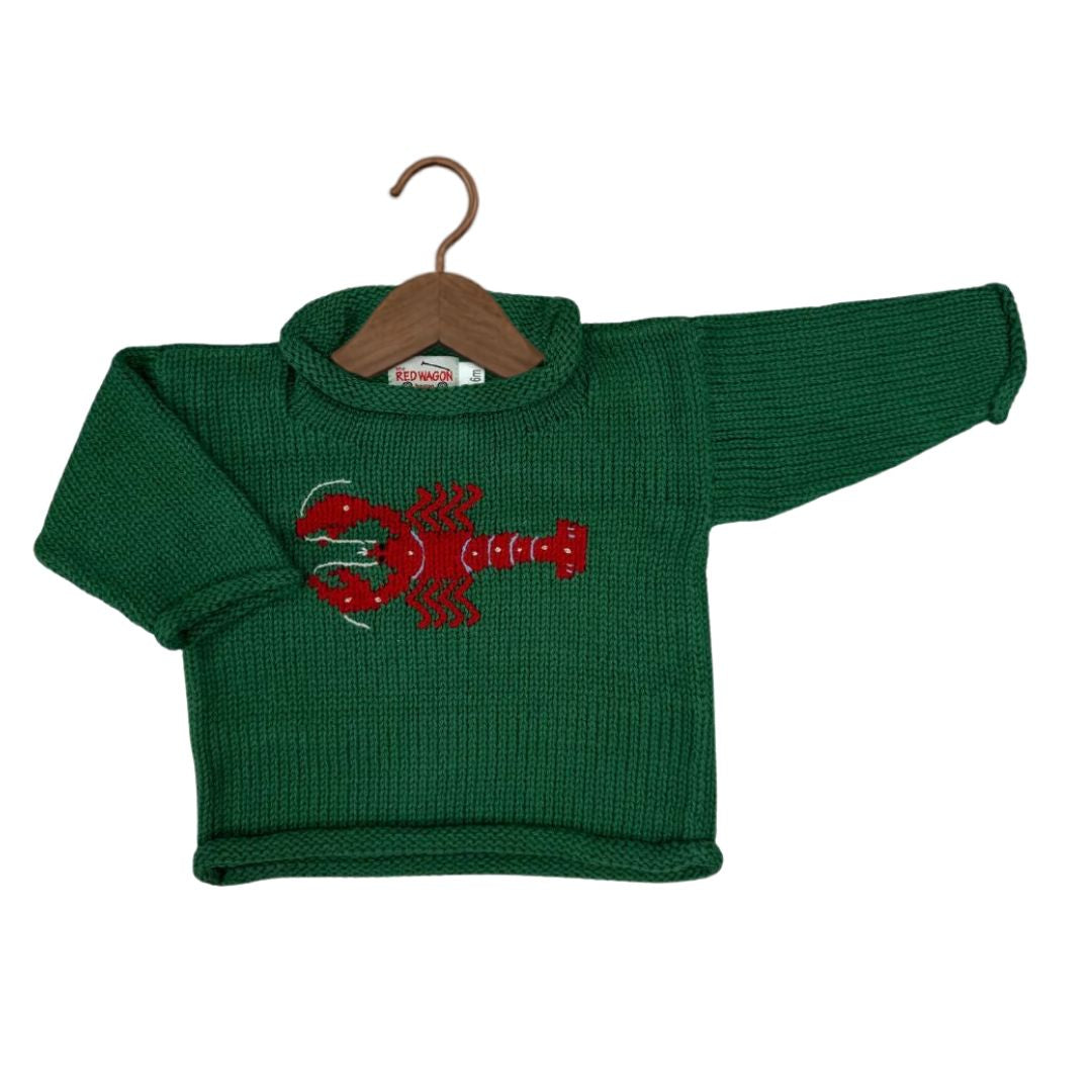Hunter Green Lobster Roll Neck Sweater (Size 12)
