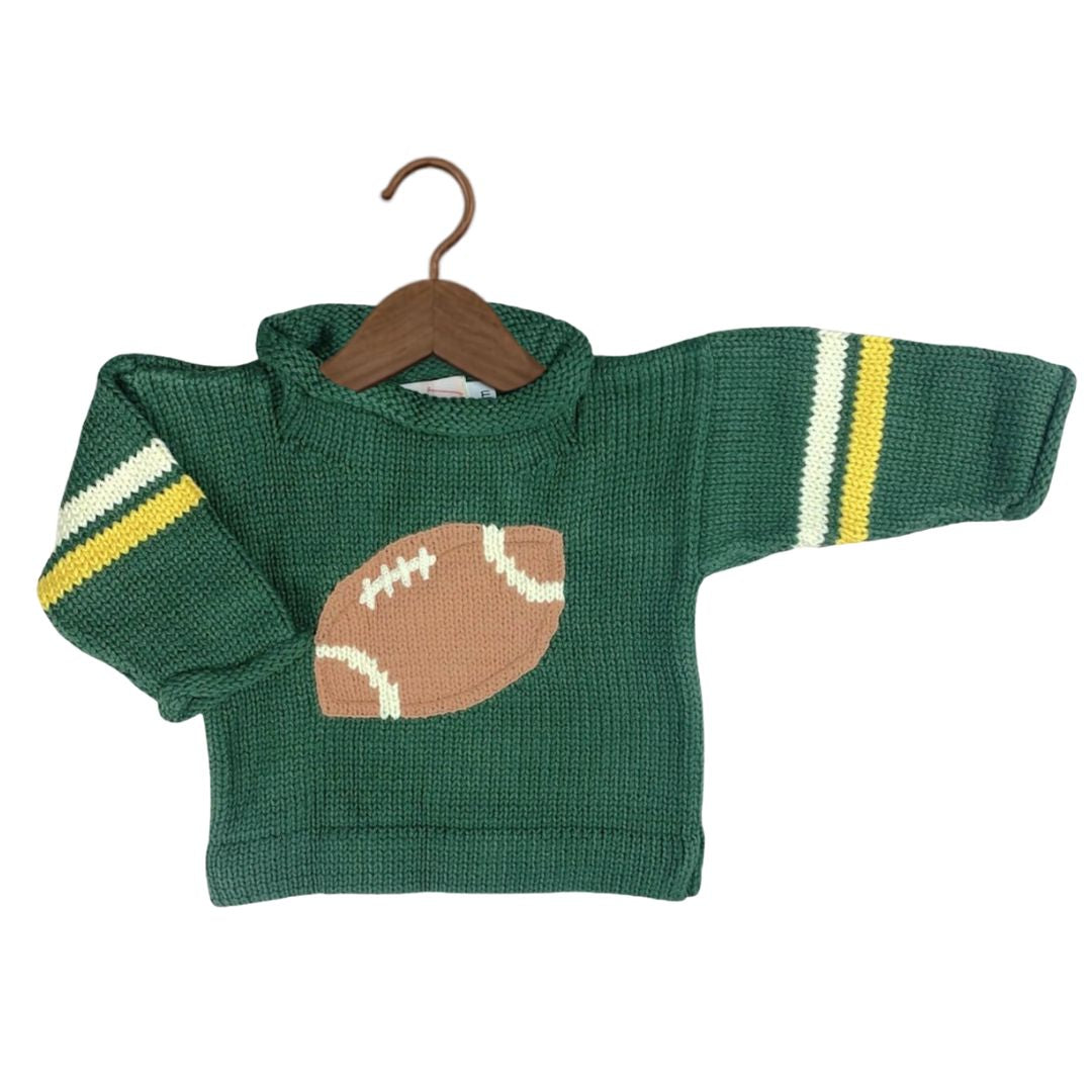 Green Football Roll Neck Sweater