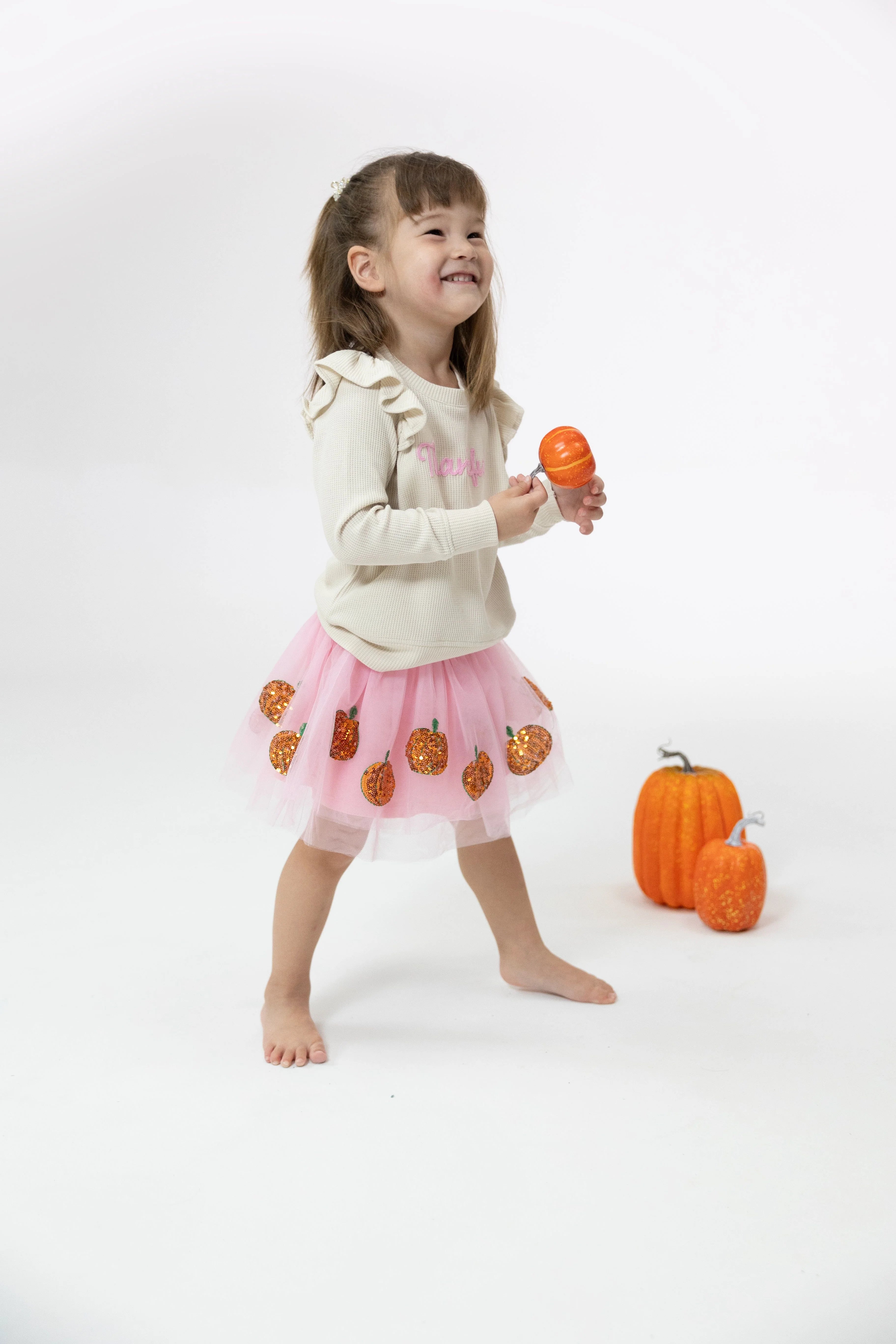 pink pumpkin halloween kids tutu