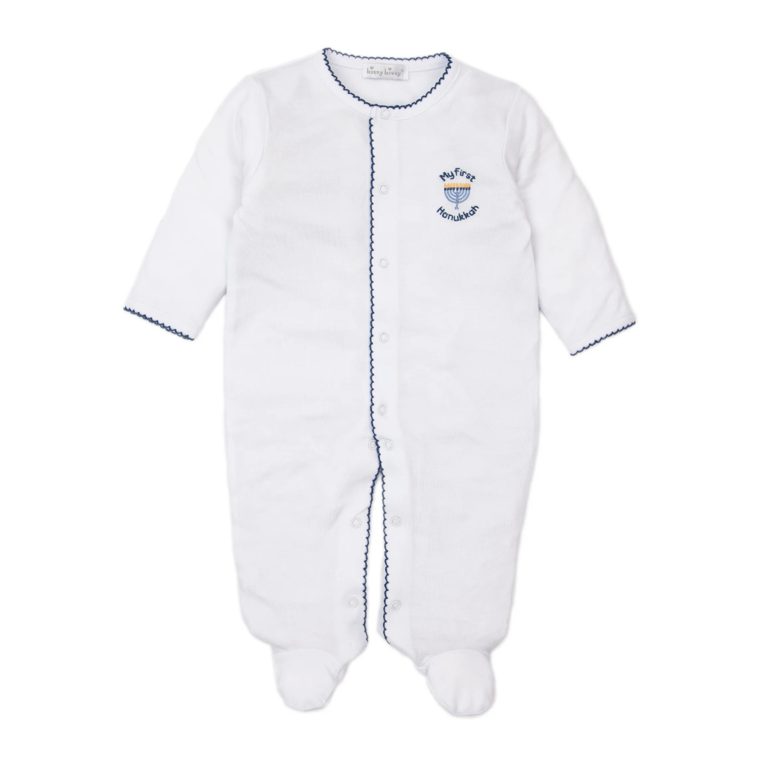 White &quot;My First Hanukkah&quot; Footie