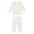 Baby pajamas with heart pattern on a white background