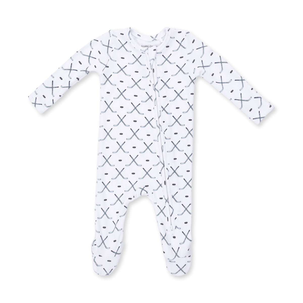 White/Blue/Grey Simple Hockey 2 Way Zipper Footie